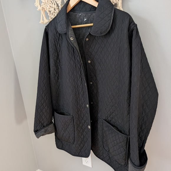 Vintage Penmans Womens Black Quilted Oversized Jacket Large - Picture 1 of 7